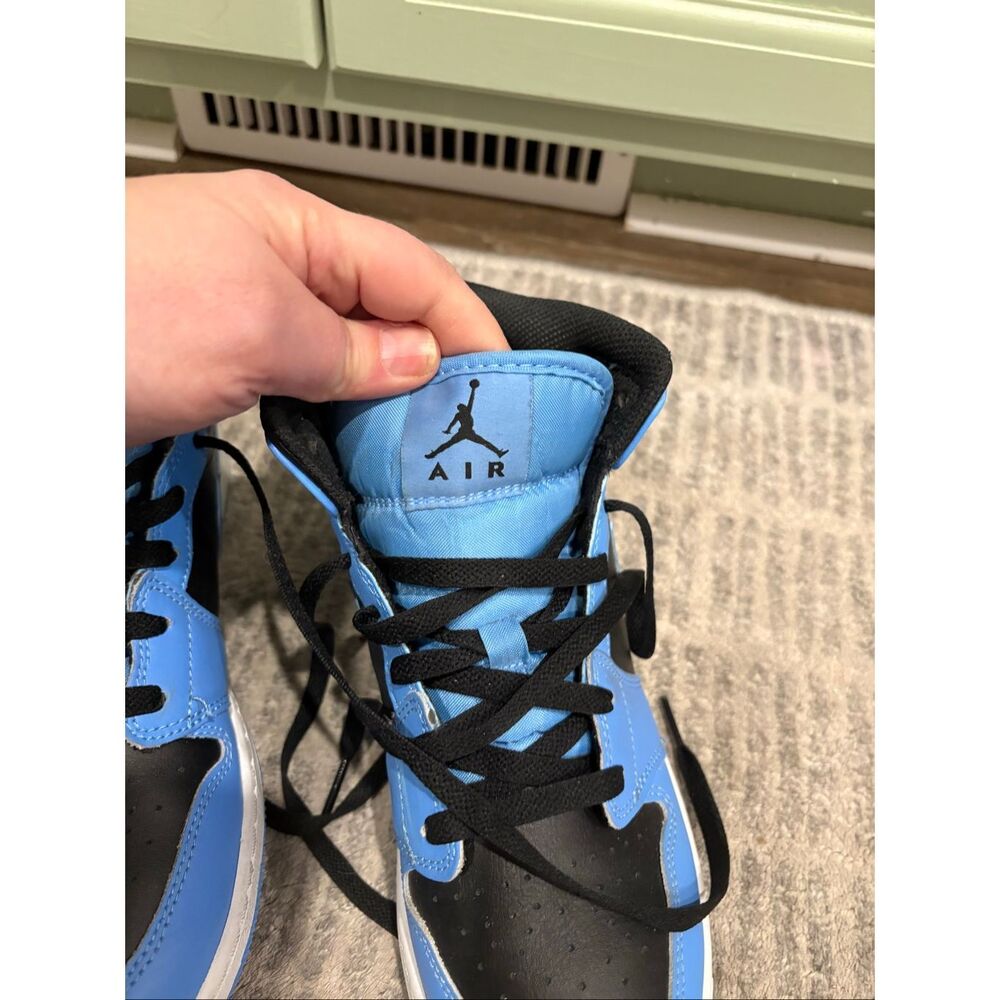 Nike Air Jordan 1 Mid GS Basketball Shoes Blue Black Youth Big Kids Size 7Y - Picture 5 of 10